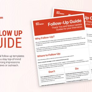 Job Follow Up / Interview Follow Up Template